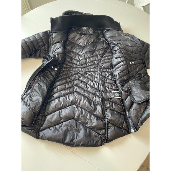 XOXO Puffer Hooded Jacket Girls Size L Front Zip Pockets Ribbed Collar and Cuffs - Picture 9 of 13